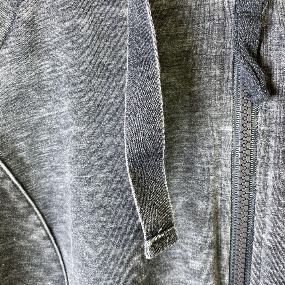 GreanTea Womens Hoodie - Size MED - Faux Distressed Heathered Gray French Terry - Picture 9 of 14